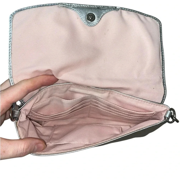 Coach Silver Handbag w/ Pink Interior - Picture 2 of 5